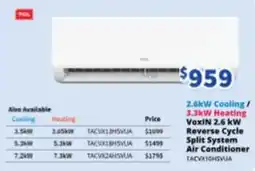 Bi-Rite TCL VoxiN 2.6 kW Reverse Cycle Split System Air Conditioner offer