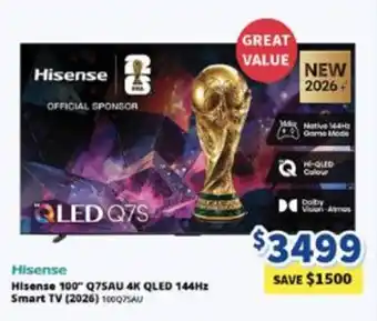 Hisense 100" Q7SAU 4K QLED 144Hz Smart TV (2026)