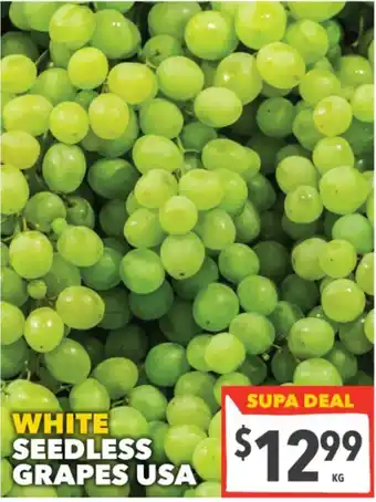 White Seedless Grapes USA