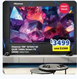 Bi-Rite Hisense 100" Q7SAU 4K QLED 144Hz Smart TV offer