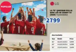 Bi-Rite LG 75" QNED86B EVO AI MINI LED 4K SMART TV (2026) offer
