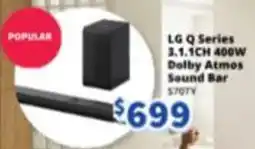 Bi-Rite LG Q Series 3.1.1CH 400W Dolby Atmos Sound Bar offer