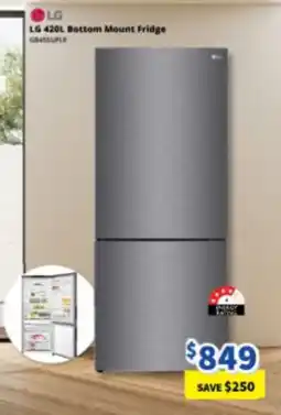 Bi-Rite LG 420L Bottom Mount Fridge offer