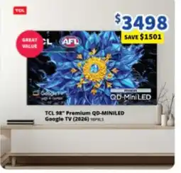Bi-Rite TCL 98" Premium QD-MINI LED Google TV (2026) 98P8LS offer