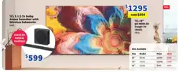 Bi-Rite TCL 3.1.2 Ch Dolby Atmos Soundbar with Wireless Subwoofer offer
