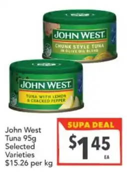 Supa Valu John West Tuna Selected Varieties offer