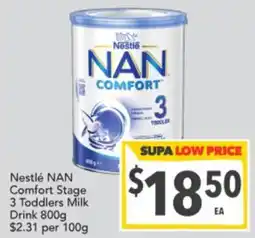 Supa Valu Nestlé NAN Comfort Stage 3 Toddlers Milk Drink offer