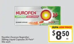 Supa Valu Nurofen Zavance Ibuprofen Liquid Capsules offer