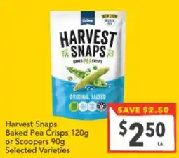 Supa Valu Harvest Snaps Baked Pea Crisps offer