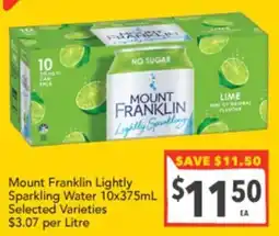 Supa Valu Mount Franklin Lightly Sparkling Water offer