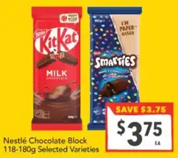 Supa Valu Nestlé Chocolate Block 118-180g Selected Varieties offer