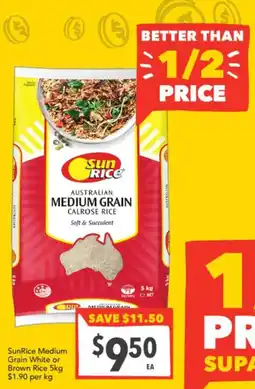 Supa Valu SunRice Australian Medium Grain Calrose Rice offer
