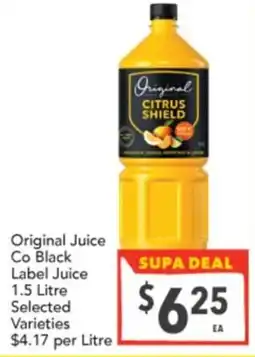 Supa Valu Original Juice Co Black Label Juice offer