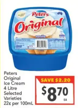 Supa Valu Peters Original Ice Cream offer