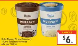 Supa Valu Bulla Murray St Ice Creamery Selected Varieties offer