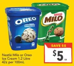 Supa Valu Nestlé Milo or Oreo Ice Cream offer
