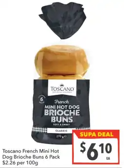 Supa Valu Toscano French Mini Hot Dog Brioche Buns offer