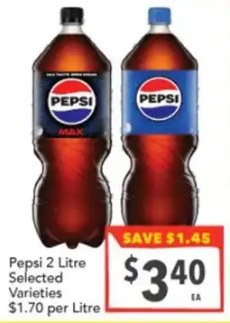 Supa Valu Pepsi 2 Litre Selected Varieties offer