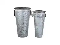 Auvergne 2 Piece Metal Bucket Pot Set