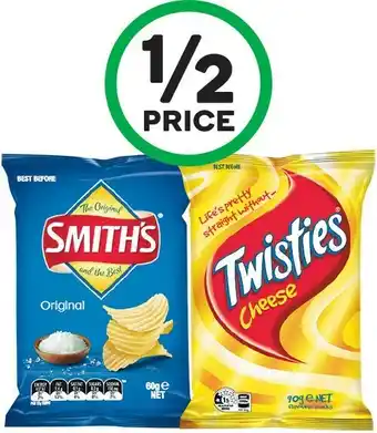 Woolworths Smith’s Crinkle 60g or Twisties 90g offer