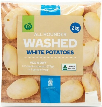 Woolworths Australian Washed White Potatoes 2 kg Pack offer