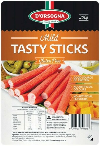 Woolworths D’Orsogna Tasty Sticks Mild 200g – From the Fridge offer