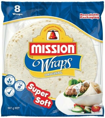 Woolworths Mission Wraps Varieties 425-567g Pk 6-8 offer