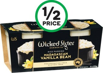 Woolworths Wicked Sister Desserts 150-170g Pk 2 offer