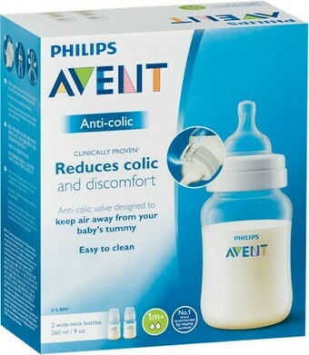 Woolworths Avent Anti-Colic Feeding Bottle 260ml Pk 2 offer