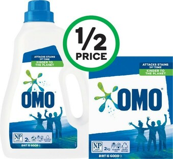 Woolworths Omo Laundry Liquid 2 Litre or Powder 2 kg offer