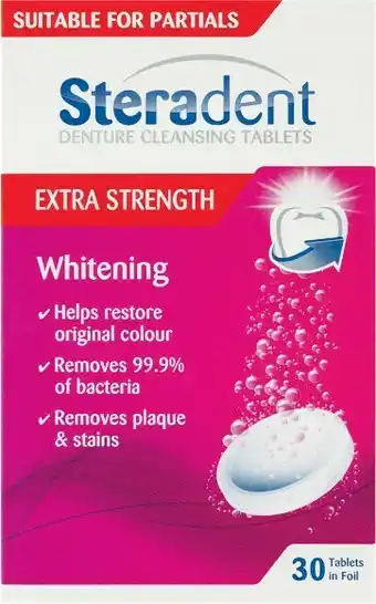 Woolworths Steradent Denture Care Tablets Extra Strength Pk 30 offer