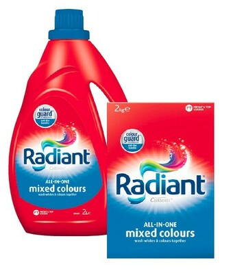 Coles Radiant Laundry Liquid 2 Litre or Powder 2kg offer