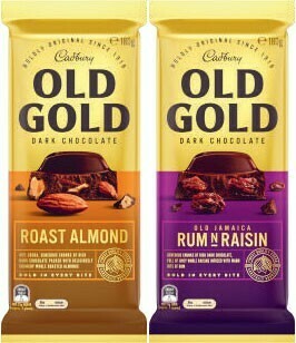 Coles Cadbury Old Gold Block Chocolate 170g-180g offer