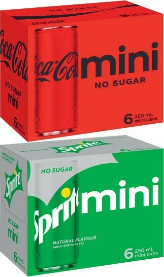 Coles Coca-Cola, Fanta or Sprite Mini Soft Drink 6x250mL offer