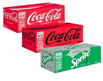 Coles Coca-Cola, Fanta or Sprite Soft Drink 10x375mL offer