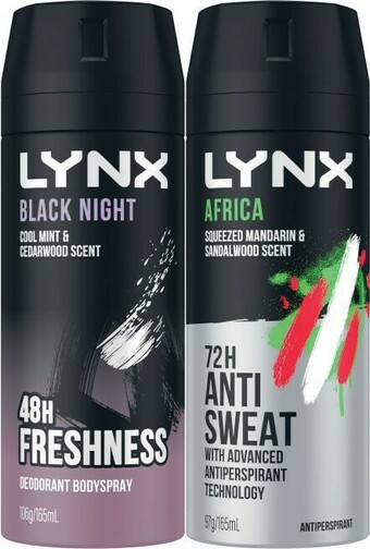 Coles Lynx Aerosol Antiperspirant Deodorant or Body Spray 165mL offer