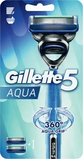 Coles Gillette 5 Aqua Razor Kit with 2 Blades 1 Pack offer
