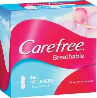 Coles Carefree Breathable Liners 48 Pack offer