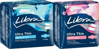 Coles Libra Ultra Thin Pads with Wings 12 Pack-14 Pack offer