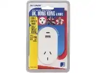 Officeworks Jackson Outbound UK Travel Adaptor with USB Ports offer