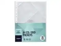 Officeworks J.Burrows Binder CD/DVD Pockets A4 Clear 10 Pack offer