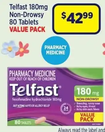 Telfast 180mg Non-Drowsy