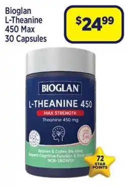 Star Discount Chemist Bioglan L-Theanine 450 Max offer