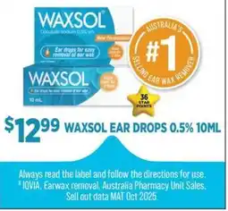 Star Discount Chemist Waxsol Ear Drops offer