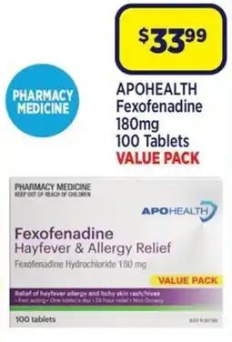 Star Discount Chemist Apohealth Fexofenadine offer