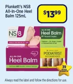 Star Discount Chemist Plunkett's NS8 All-In-One Heel Balm offer