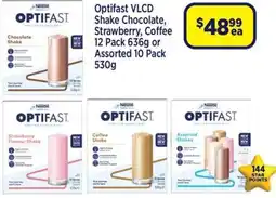 Star Discount Chemist Nestle Optifast VLCD Shake Chocolate, Strawberry, Coffee offer