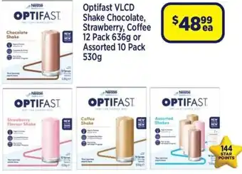 Nestle Optifast VLCD Shake Chocolate, Strawberry, Coffee