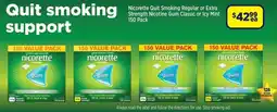 Star Discount Chemist Nicorette Quit Smoking Regular or Extra Strength Nicotine Gum Classic or Icy Mint offer