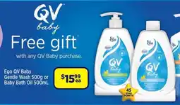 Star Discount Chemist Ego QV Baby Gentle Wash or Baby Bath Oil offer
